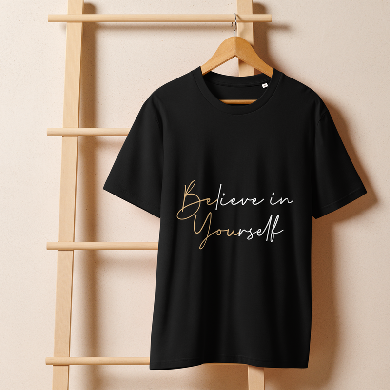 Men's Believe in Yourself โ Inspirational Typography T-Shirt